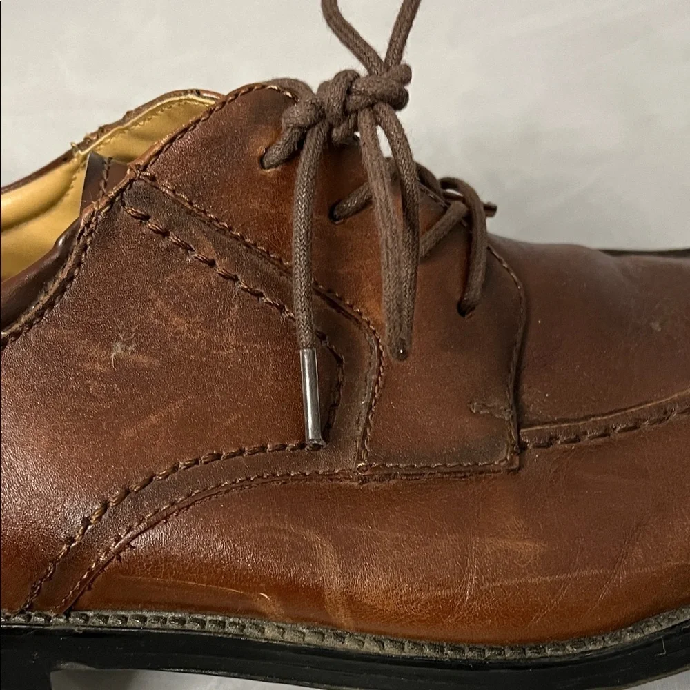 Chaps Men's Dark Brown Genuine Leather Lace-Up Oxfords - Size 11